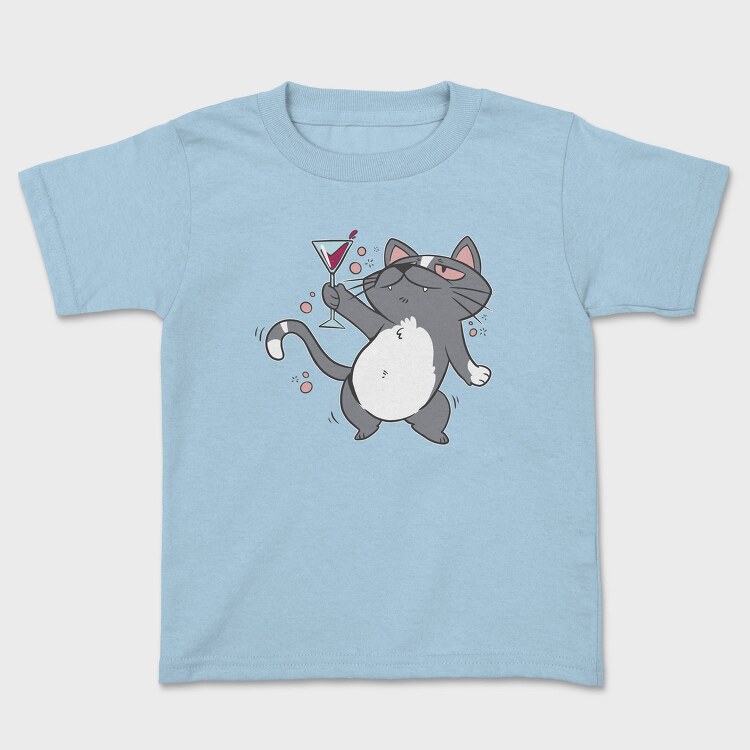Drunk Cat With Drink, Tricou Copii
