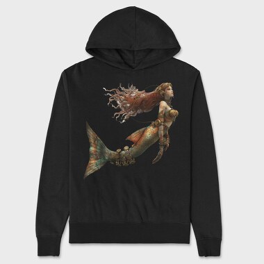 Steampunk Mermaid Tail, Hanorac Oversize Barbati (Unisex)