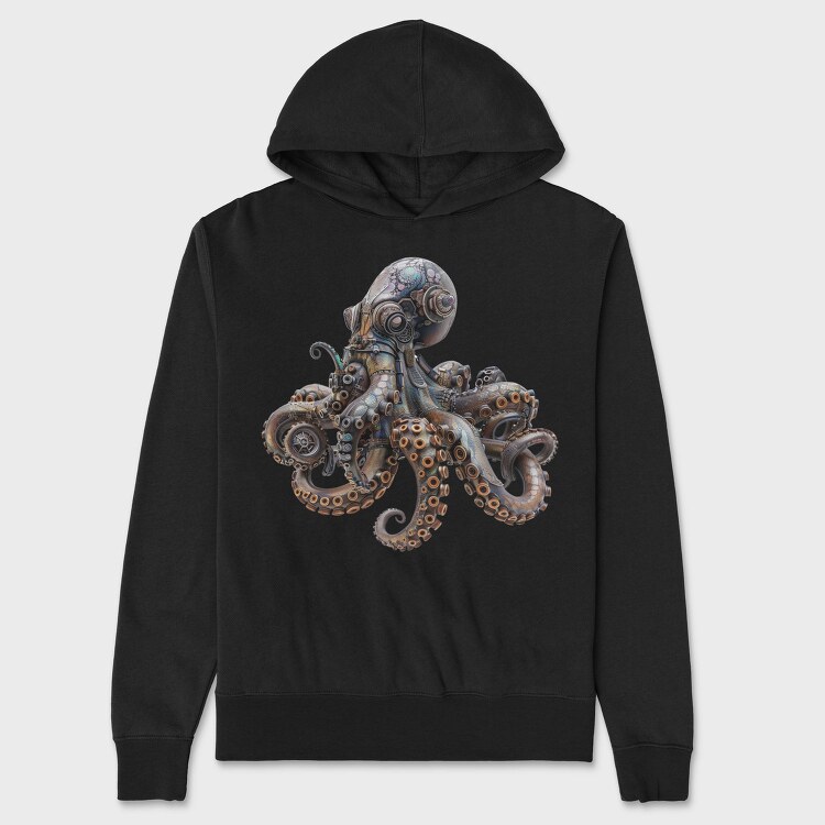 Steampunk Octopus 06, Hanorac Oversize Barbati (Unisex)