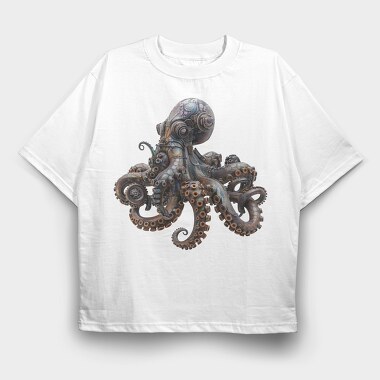 Steampunk Octopus 06, Tricou Oversize Barbati (Unisex)