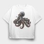 Steampunk Octopus 06, Tricou Oversize Barbati (Unisex)