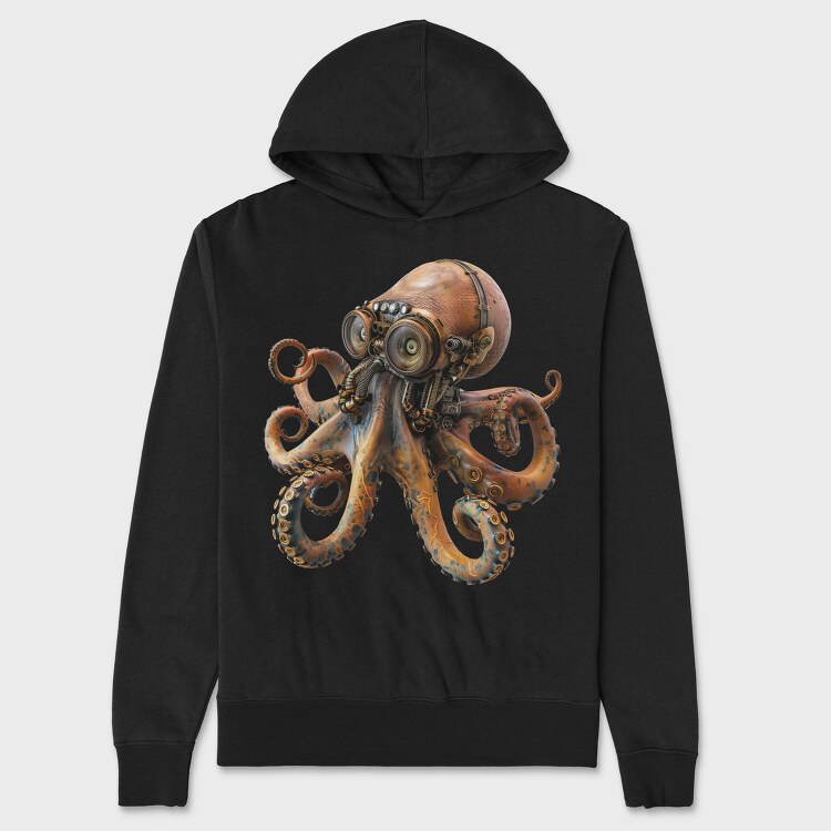 Steampunk Octopus Goggles, Hanorac Oversize Barbati (Unisex)