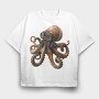 Steampunk Octopus Goggles, Tricou Oversize Barbati (Unisex)