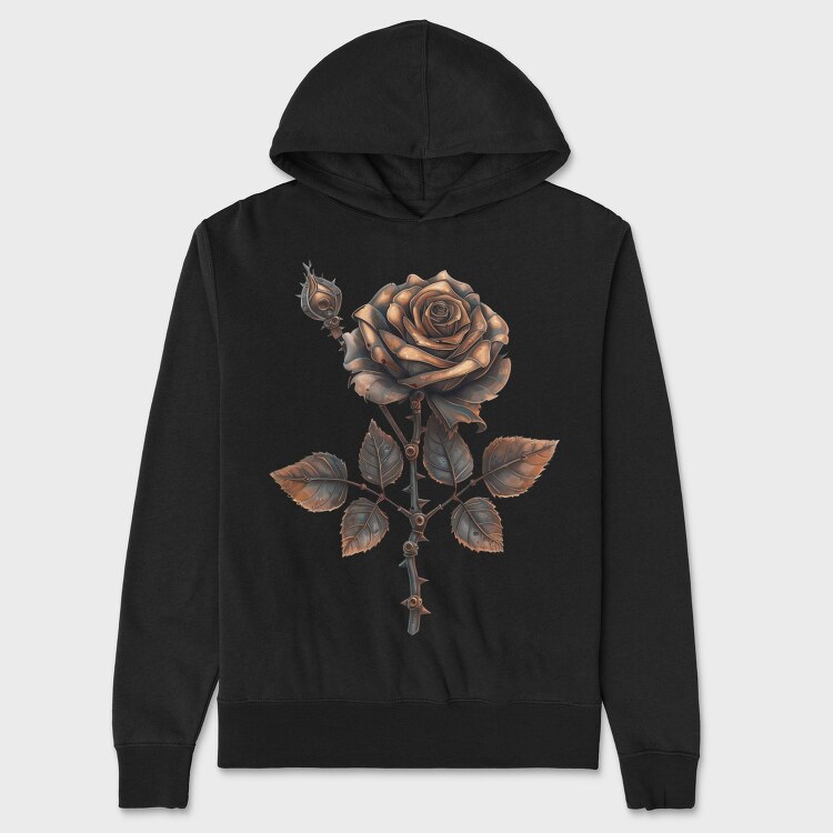 Steampunk Rose Bud, Hanorac Oversize Barbati (Unisex)