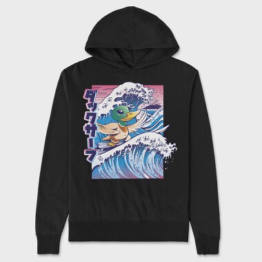 Duck Surfing Surf Vaporwave, Hanorac Oversize Barbati (Unisex)