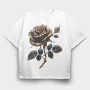 Steampunk Rose Gears, Tricou Oversize Barbati (Unisex)