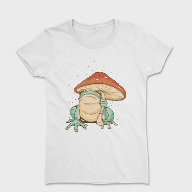 Frog Mushroom Umbrella Cottage Core, Tricou Femei