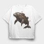 Steampunk Sea Animal, Tricou Oversize Barbati (Unisex)