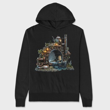 Steampunk Sea Clipart, Hanorac Oversize Barbati (Unisex)