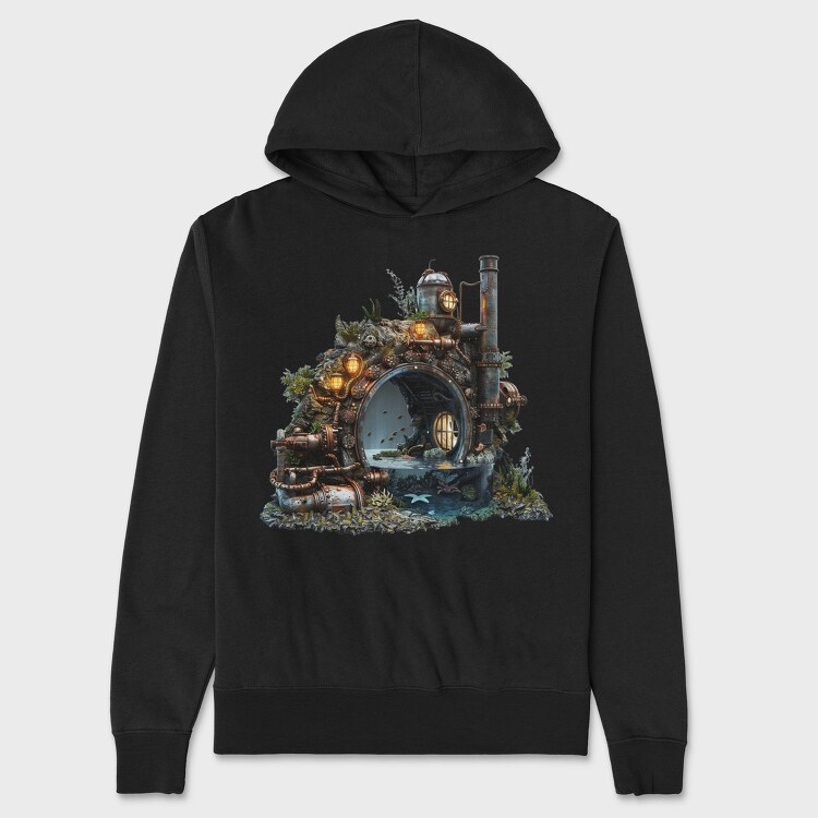 Steampunk Sea Clipart, Hanorac Oversize Barbati (Unisex)