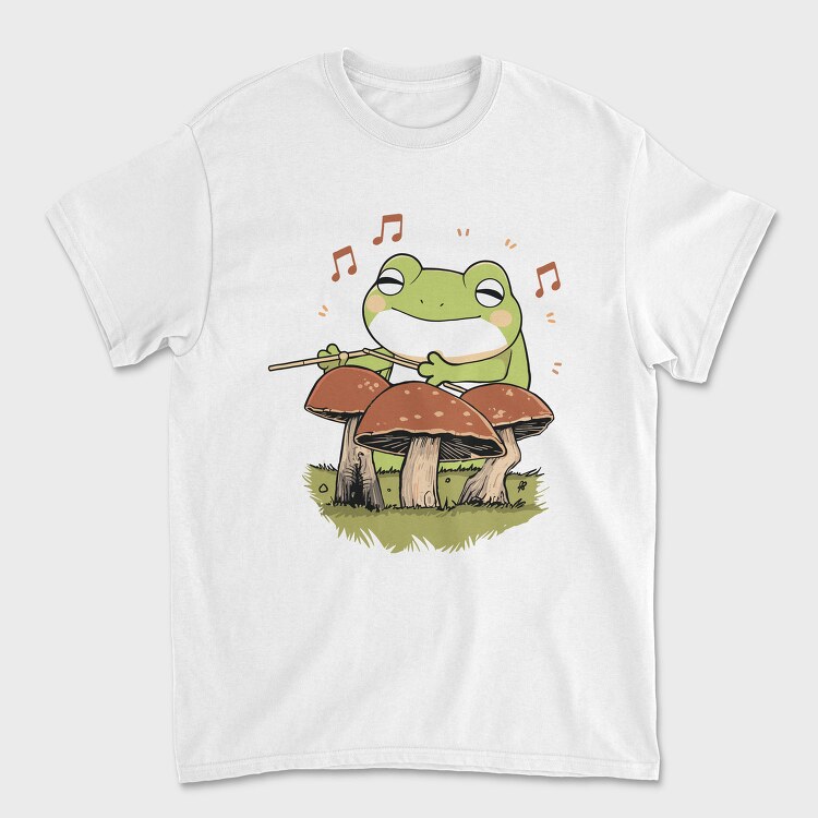 Frog Playing Drums Mushroom, Tricou Barbati (Unisex)