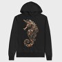 Steampunk Seahorse Gears, Hanorac Oversize Barbati (Unisex)