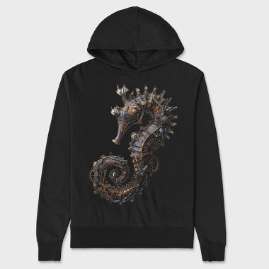 Steampunk Seahorse, Hanorac Oversize Barbati (Unisex)