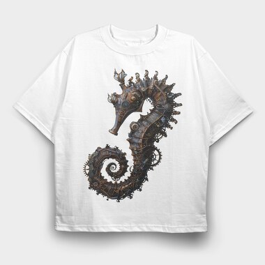 Steampunk Seahorse, Tricou Oversize Barbati (Unisex)