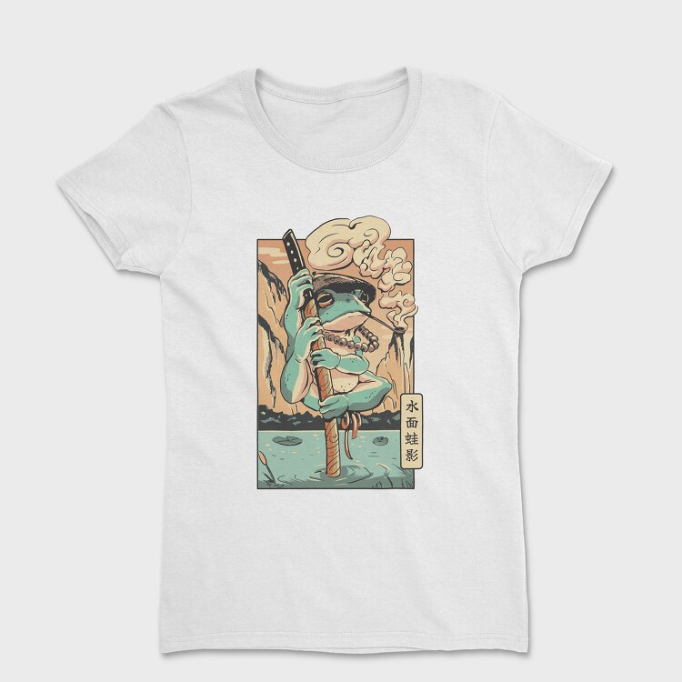 Frog Samurai Japanese Chill Traditional, Tricou Femei