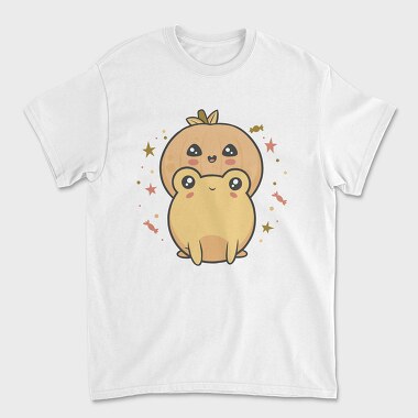 Frog With Pumpkin Kawaii, Tricou Barbati (Unisex)