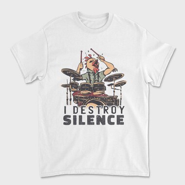 I Destroy Silence Drums Chicken, Tricou Barbati (Unisex)