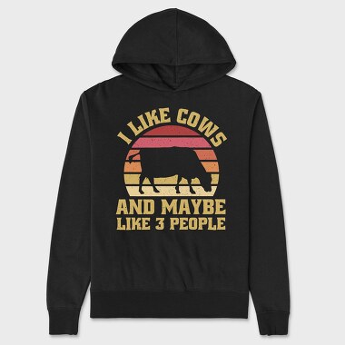 I Like Love Cows, Hanorac Oversize Barbati (Unisex)