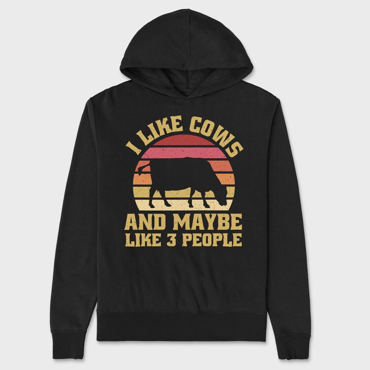 I Like Love Cows, Hanorac Oversize Barbati (Unisex)