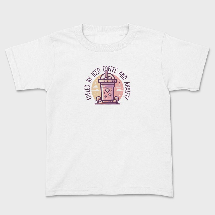 Iced Coffee And Anxiety Quote, Tricou Copii