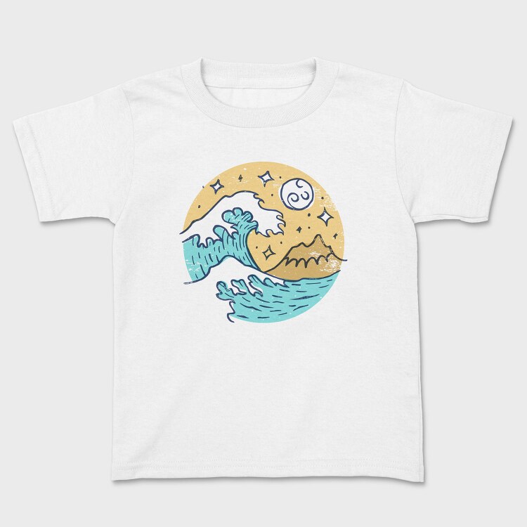 Illustrated Waves And Beach 05, Tricou Copii