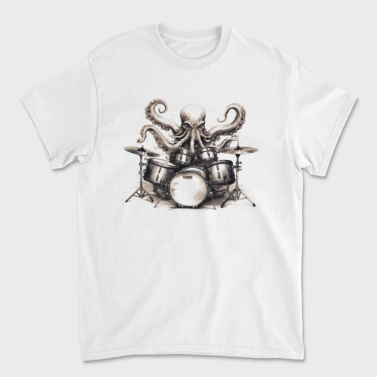 Imaginative Octopus Drummer Playing Drums, Tricou Barbati (Unisex)