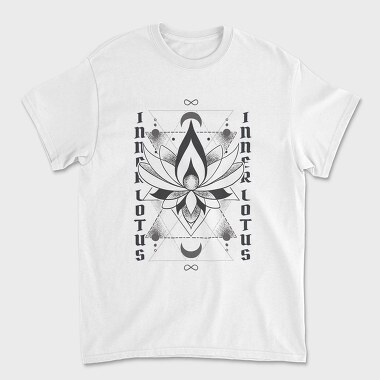 Inner Lotus Flower Monochrome Tote, Tricou Barbati (Unisex)