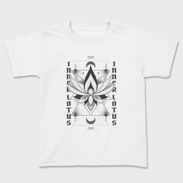 Inner Lotus Flower Monochrome Tote, Tricou Copii