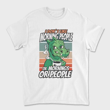 Introvert Cartoon Dinosaur Coffee, Tricou Barbati (Unisex)