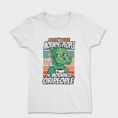 Introvert Cartoon Dinosaur Coffee, Tricou Femei