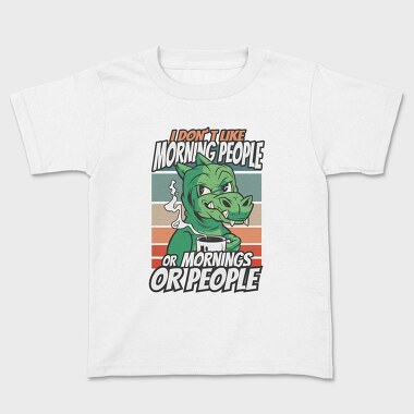Introvert Cartoon Dinosaur Coffee, Tricou Copii