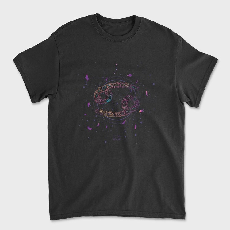Cancer Floral Zodiac Sign, Tricou Barbati (Unisex)