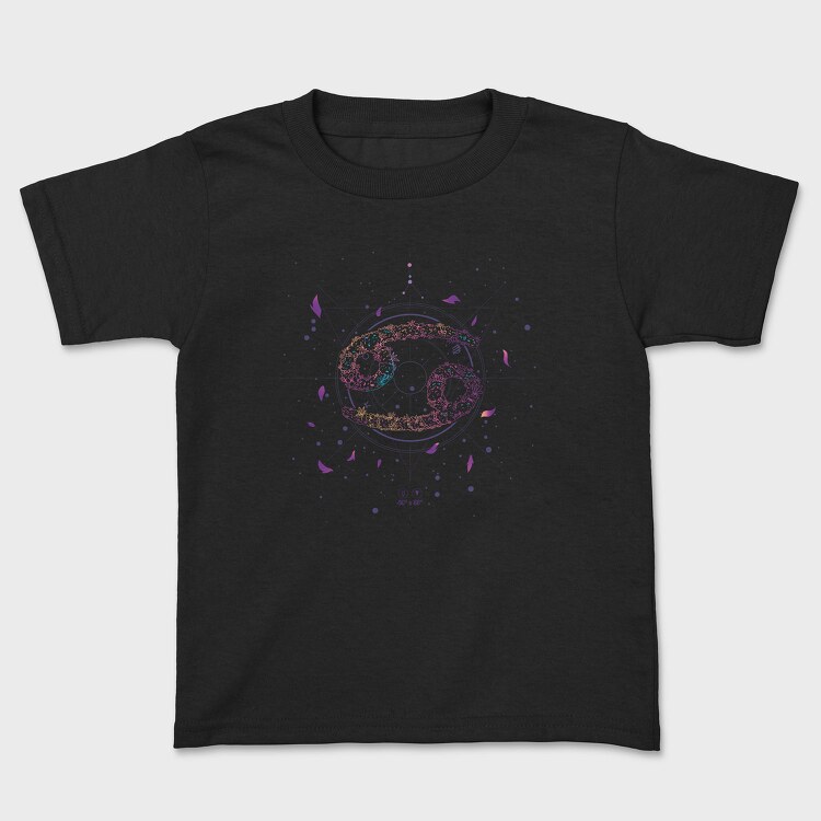 Cancer Floral Zodiac Sign, Tricou Copii