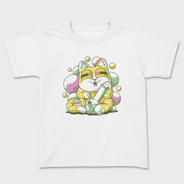 Cannabis Bong Cat Stoner, Tricou Copii