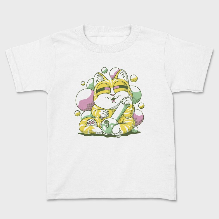 Cannabis Bong Cat Stoner, Tricou Copii