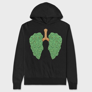 Cannabis Lungs, Hanorac Oversize Barbati (Unisex)