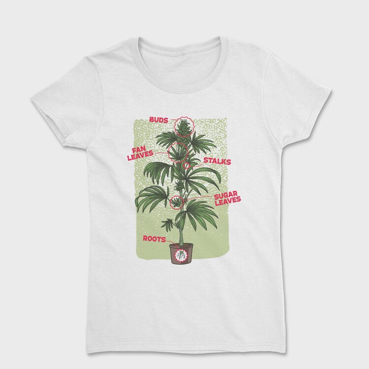 Cannabis Plant Chart Nature Weed, Tricou Femei