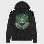 Cannabis Sloth, Hanorac Oversize Barbati (Unisex)