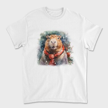 Capybara Christmas Throw Pillow, Tricou Barbati (Unisex)