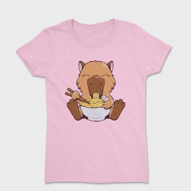 Capybara Eating Ramen Capibara, Tricou Femei
