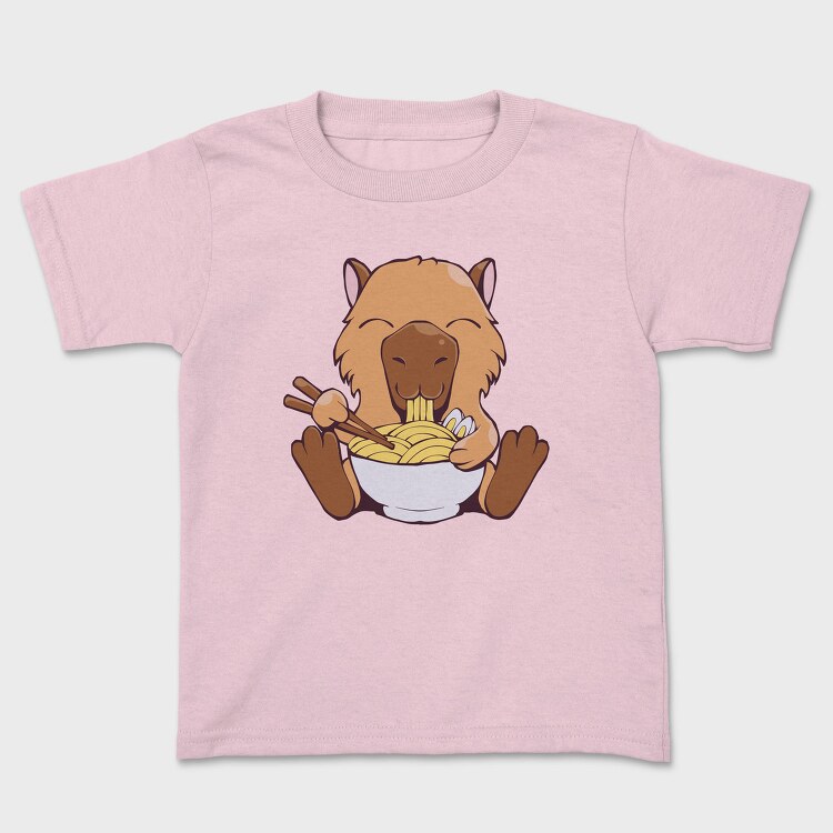 Capybara Eating Ramen Capibara, Tricou Copii
