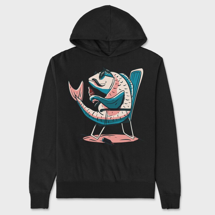 Carp Fish Beer, Hanorac Oversize Barbati (Unisex)