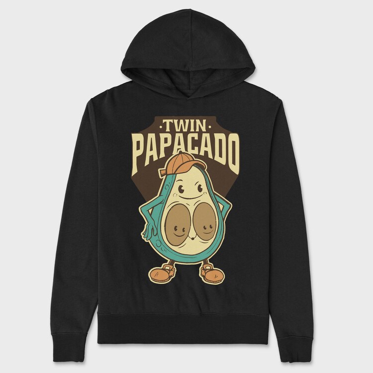 Cartoon Avocado Papacado, Hanorac Oversize Barbati (Unisex)