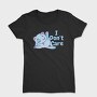 Cartoon Cat Licking I Don T Care, Tricou Femei