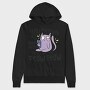 Cartoon Cat With Gun Meow Peow, Hanorac Oversize Barbati (Unisex)