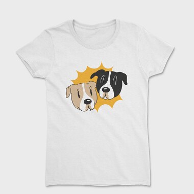 Cartoon Dog Faces, Tricou Femei
