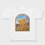 Cartoon Labrador Dog In Window Glass, Tricou Copii