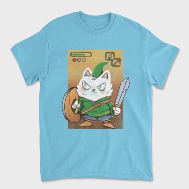 Cartoon Medieval Knight Warrior Cat, Tricou Barbati (Unisex)
