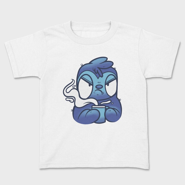 Cartoon Sloth With Coffee Drink, Tricou Copii