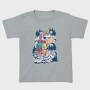 Cartoon Unicorn Hiking Pee On Mountain, Tricou Copii